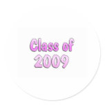 Class of 2009 Pink Round Stickers