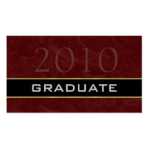 Class of 2010 College Graduation Name Cards Business Card Template