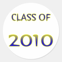 CLASS OF 2010 ROUND STICKERS