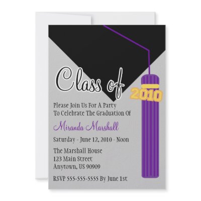 Class Of 2010 Tassel Graduation Invitation (Purpl) by WindyCityStationery
