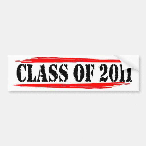 class of 2011 blk red bumper stickers