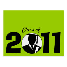 Class of 2011 Graduation Blank Postcard 24 Number
