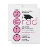 Class Of 2011 Graduation Invitation Cap185 Pink