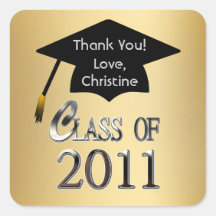 Class Of 2011 Graduation Thank You Stickers
