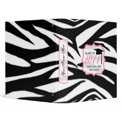 Class of 2011 Graudation Binder - Zebra & Pink by JillsPaperie