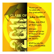 Class of 2011 Invitation CY224 Yellow Circle
