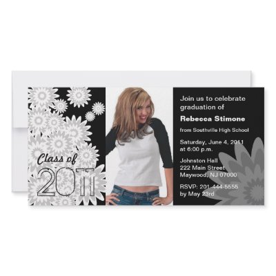 Class of 2011 Photo Card White Flower by cardzila