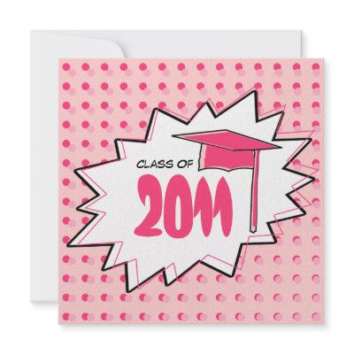 Class of 2011 Pink Pop Art Graduation Invitation by JillsPaperie