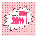 Class of 2011 Pink Pop Art Graduation Invitation