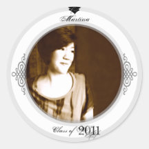 Class of 2011 Round Sticker Add Photo 2