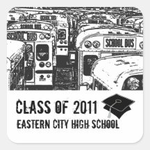 Class of  2011 School Bus Sticker Black
