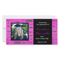 Class of 2011 Seniors Hot Pink Grad Announcement