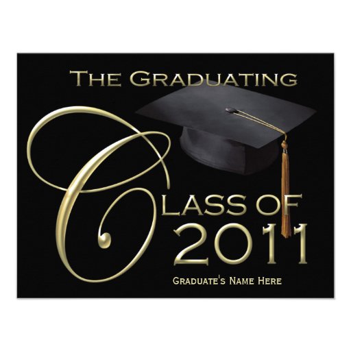Class of 2011 Smooth Black Graduation Announcement