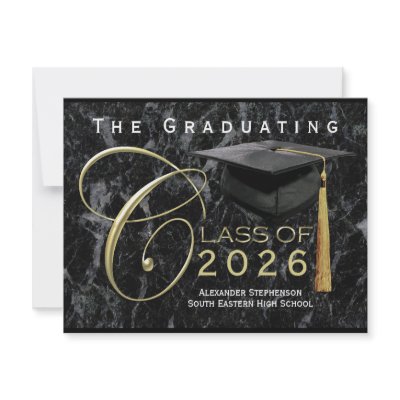Class of 2011 Smooth Black Graduation Announcement by CustomInvites