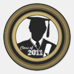 Class of 2011 Sticker Gown 3 Gold Boy
