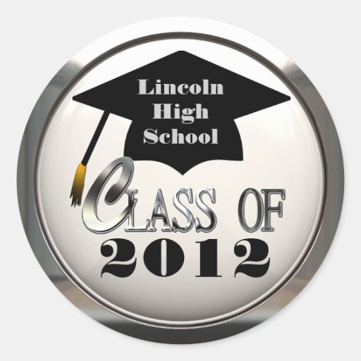 Class Of 2012 Add School Name Graduation Stickers