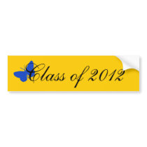Class of 2012 - Blue and Gold Butterfly Bumper Sticker