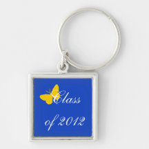 Class of 2012 - Blue and Gold Butterfly Key Chains