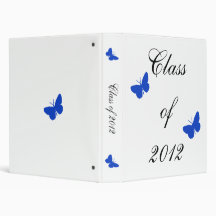 Class of 2012 - Blue Butterfly 3 Ring Binders