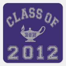 Class Of 2012 BSN - Grey Square Stickers