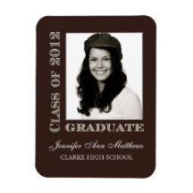 Class of 2012 Graduate Brown Silver Photo Magnet