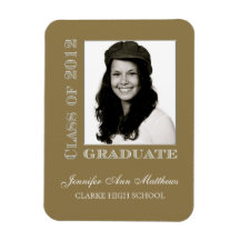 Class of 2012 Graduate Gold Silver Photo Magnet