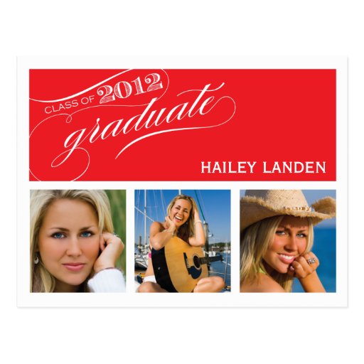 Class of 2012 Graduation Invitation Postcard | Red