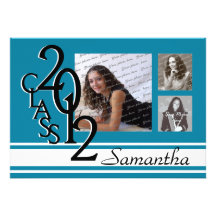 Class of 2012 Graduation Tri Photo Personalized Announcements