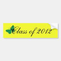 Class of 2012 - Green and Yellow Butterfly Bumper Stickers