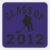 Class Of 2012 Hockey - Black 2 D Stickers