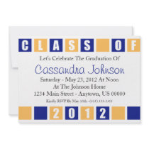 Class Of 2012 Invitation (Blue / Gold Boxes)