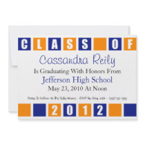 Class Of 2012 Invitation (Blue / Orange Boxes)