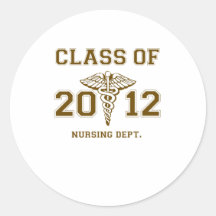 Class of 2012 Nursing Dept. Round Sticker