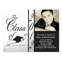 Class of 2012 Photo invitation Black Postcard