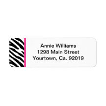 Class of 2012 Pink and Black Zebra Stripe Labels