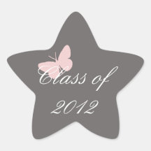 Class of 2012 - Pink and Grey Star Sticker