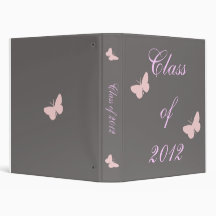 Class of 2012 - Pink and Grey Vinyl Binders