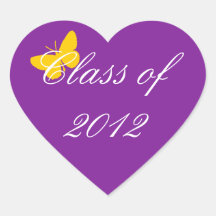 Class of 2012 - Purple and Gold Heart Sticker