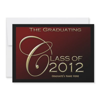 Class of 2012 Red Gold Graduation Announcement by CustomInvites