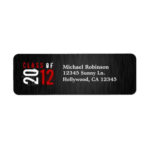 Class of 2012 Red / White Return Labels