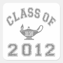 Class Of 2012 RN - Grey Square Sticker