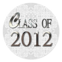 Class Of 2012 Silver And White Graduation Stickers