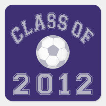 Class Of 2012 Soccer - Grey 2 Square Stickers
