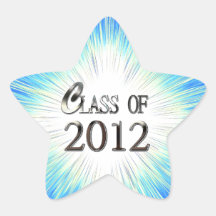 Class Of 2012 Sunburst Graduation Stickers