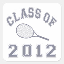 Class Of 2012 Tennis - Grey Square Sticker