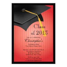 Class of 2013 Black Grad Cap Graduation Party Card