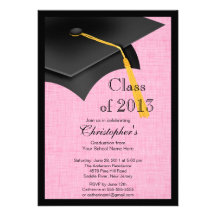 Class of 2013 Black Grad Cap Graduation Party Announcements