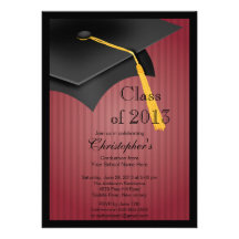 Class of 2013 Black Grad Cap Graduation Party Personalized Invites