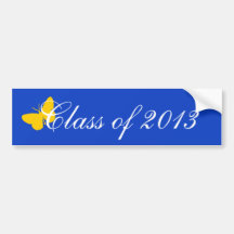 Class of 2013 - Blue and Gold Butterfly Bumper Sticker