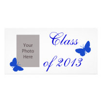 Class of 2013 - Blue Butterfly Photo Greeting Card